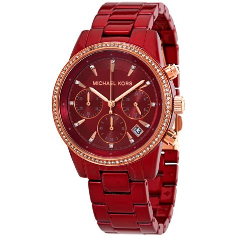 michael kors womens red watches|michael kors watches black women.